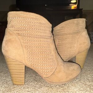 a.n.a Memory Foam, Perforated Warm Taupe Ankle Booties